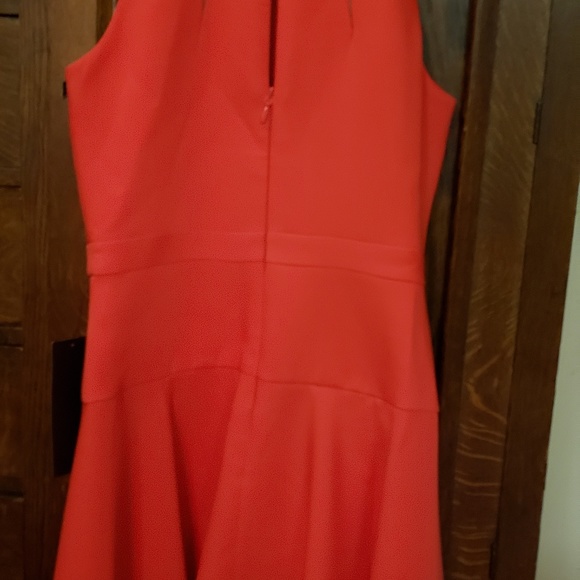 NWT BCBG MAXAZRIA Mesh-blocked Red Halter Dress - Picture 3 of 7
